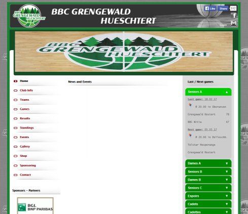 BBC Gréngewald Hueschtert   Basketball Club  affiliated to the FLBB  founded in 1947  Öffnungszeit
